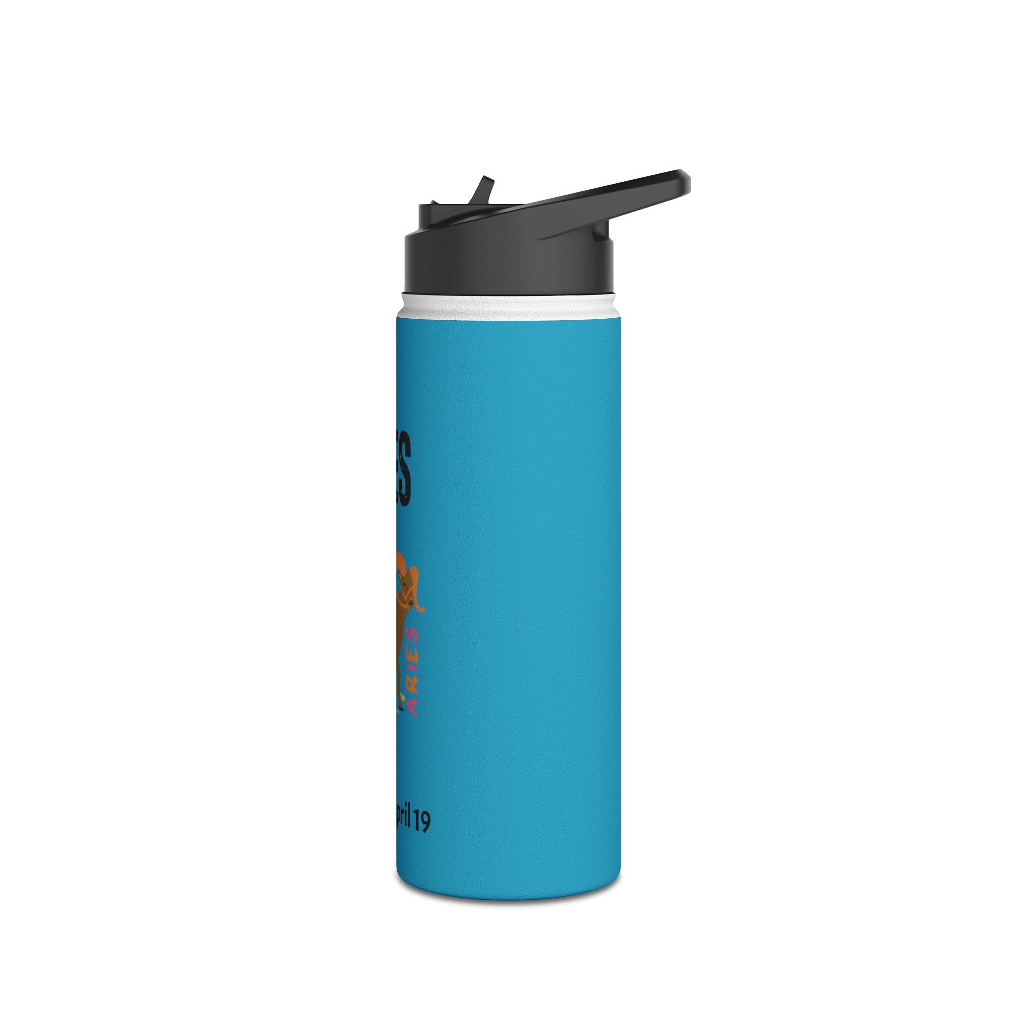 Aries Zodiac Tumbler: Blue Stainless Steel Insulated Water Bottle