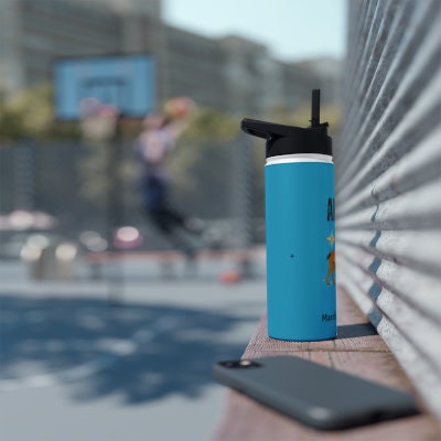 Aries Zodiac Tumbler: Blue Stainless Steel Insulated Water Bottle