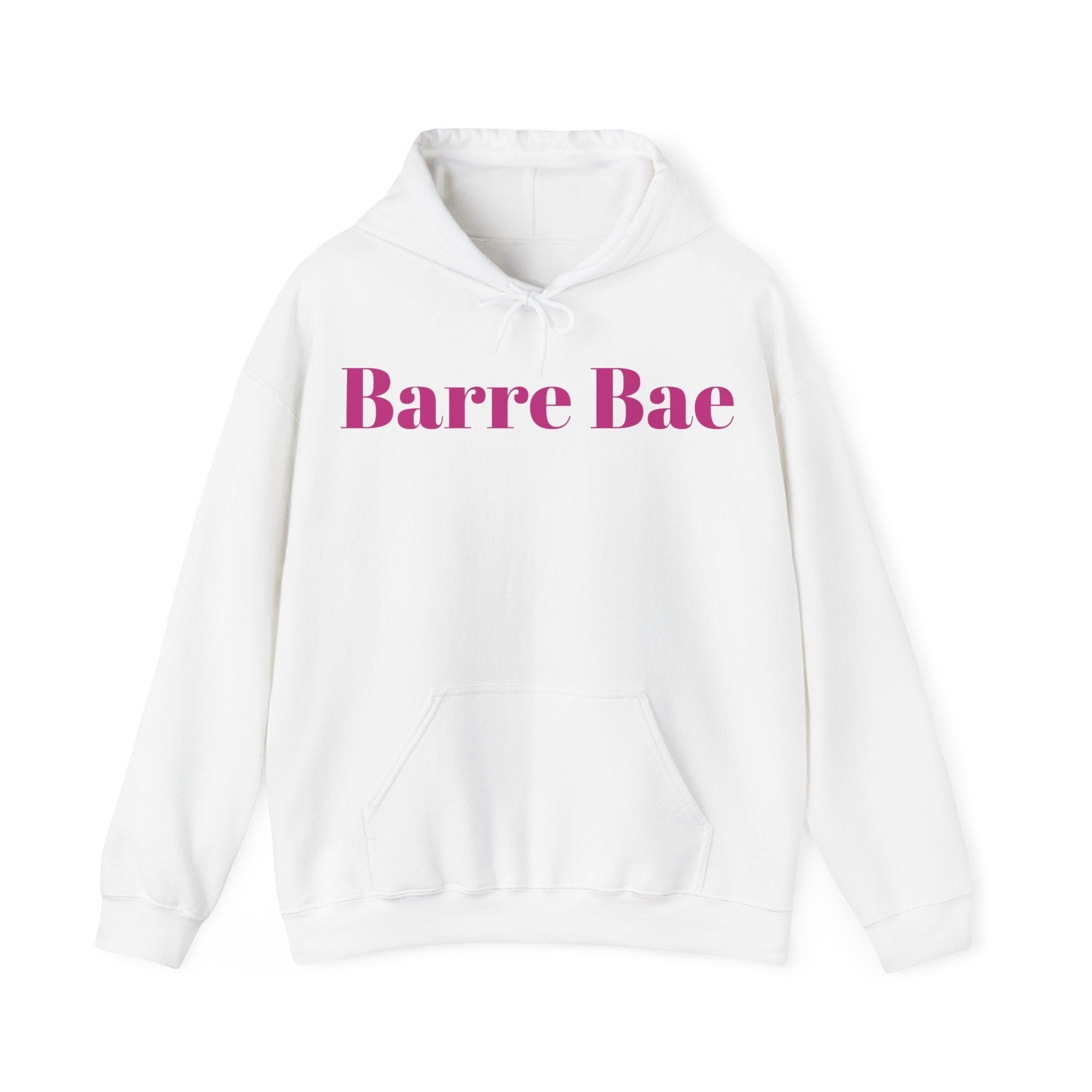Barre Bae Cotton Hoodie: Hot Pink Lettering, Comfy Sweatshirt
