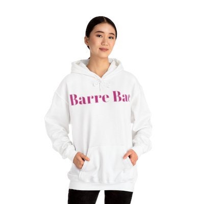 Barre Bae Cotton Hoodie: Hot Pink Lettering, Comfy Sweatshirt