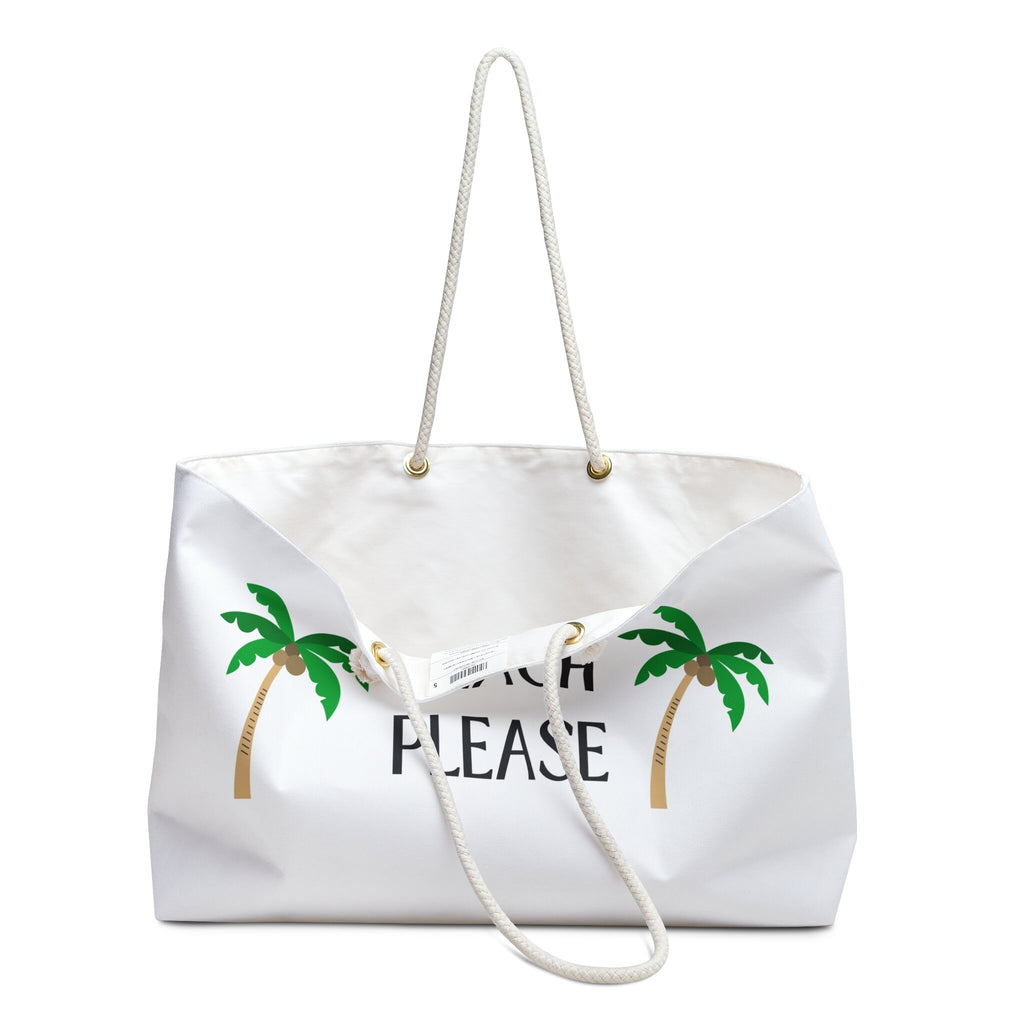 Beach Please Oversized Canvas Tote: Stylish Weekender Travel Bag
