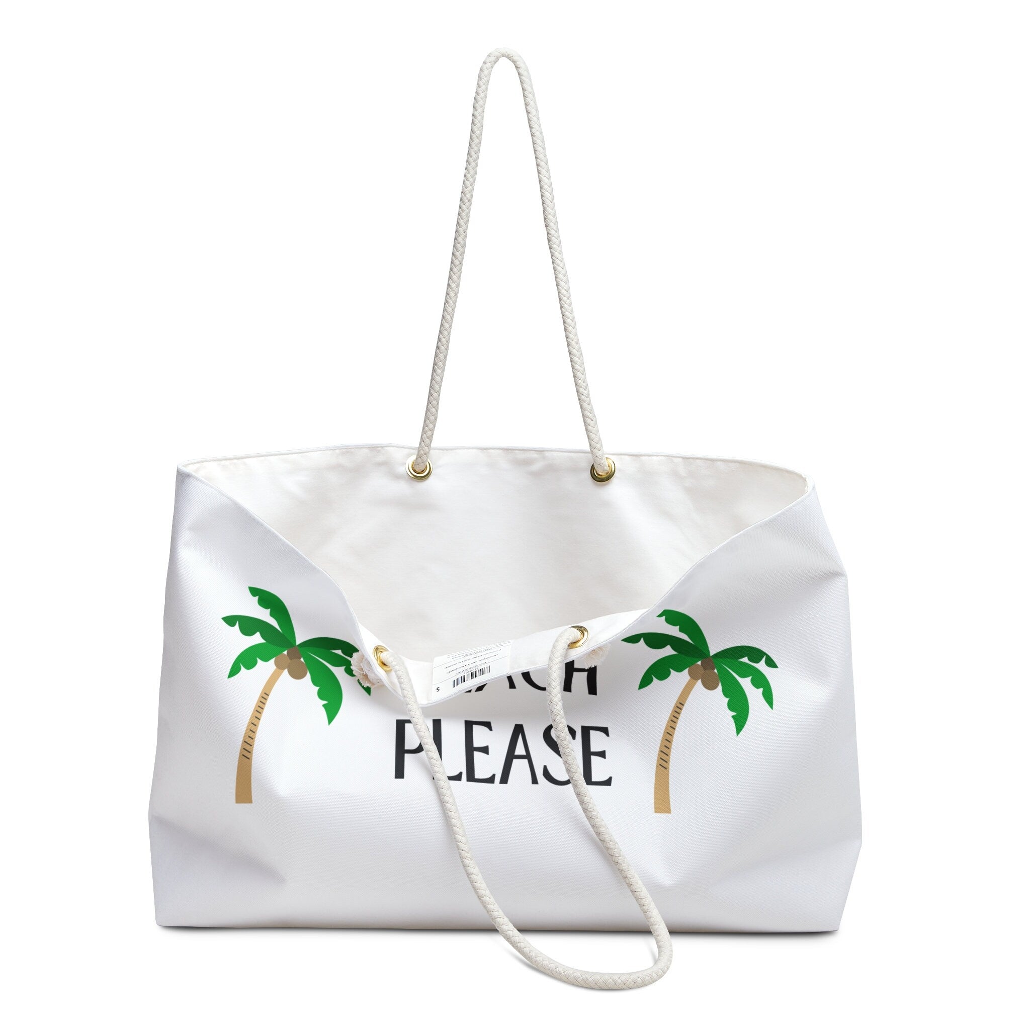 Beach Please Oversized Canvas Tote: Stylish Weekender Travel Bag
