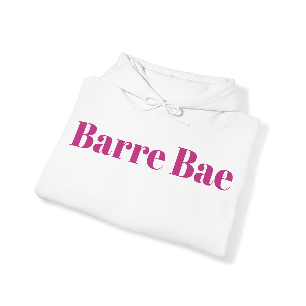 Barre Bae Cotton Hoodie: Hot Pink Lettering, Comfy Sweatshirt