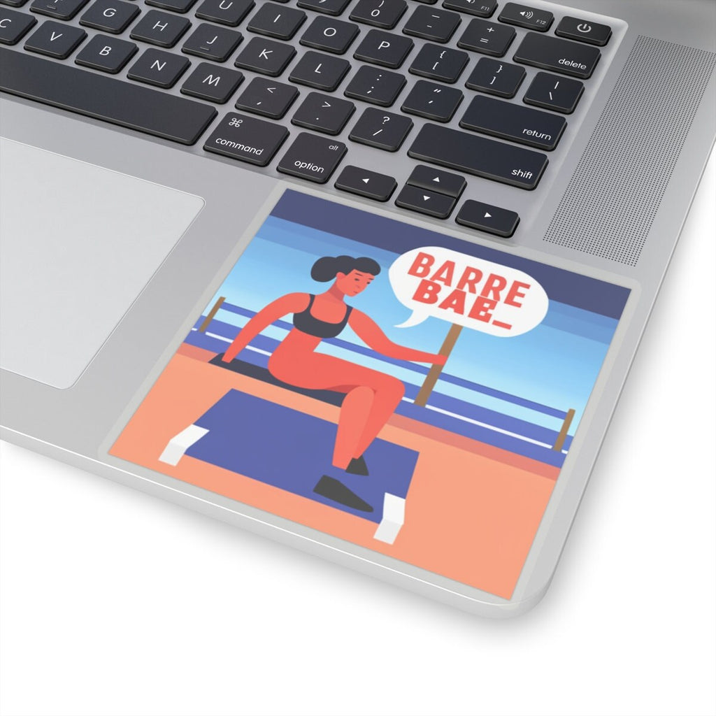 Barre Bae Glossy Sticker: Trendy Barre Girl Logo