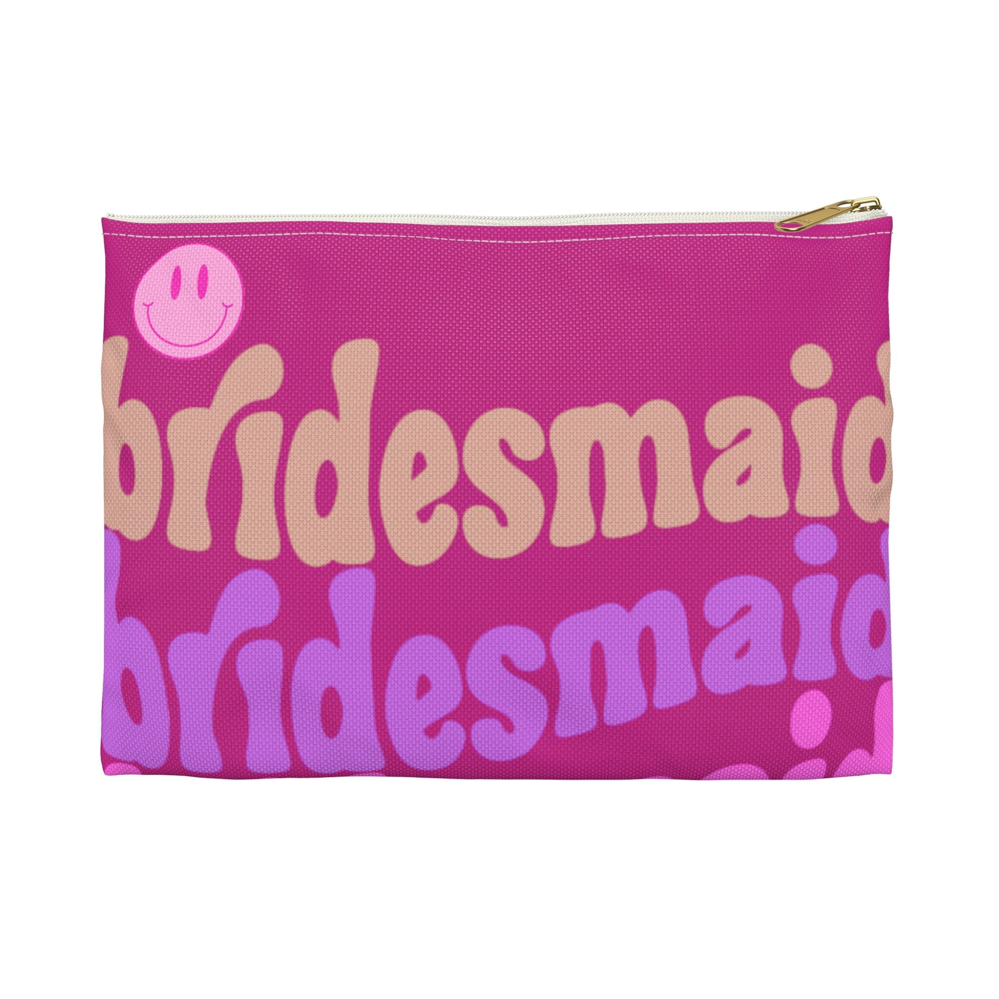 Boho Bridesmaid Smiley Makeup Bag: Bridal Party Gift