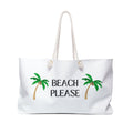 Beach Please Oversized Canvas Tote: Stylish Weekender Travel Bag
